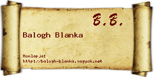 Balogh Blanka névjegykártya